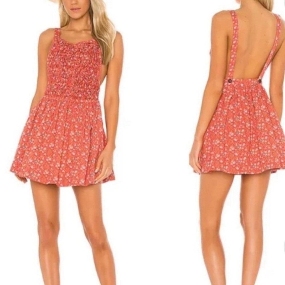 Free People Petunia Mini Fit-&-Flare Dress- Poppy Combo